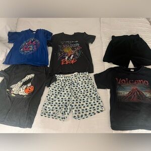Boys Size 8 Bundle - includes swim trunks, mesh shorts, and 3 graphic tees